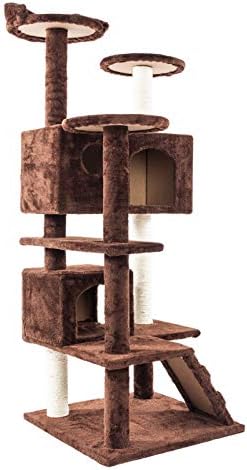52 מוצק חמוד סיסל חבל קטיפה חתול לטפס עץ חתול מגדל גדול רב-רמת חתול עץ הדירה ריהוט חום