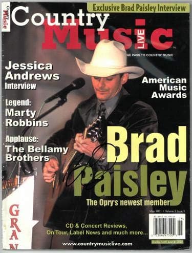 בראד פייזלי חתם על מגזין מלא של מוזיקה קאנטרי במאי 2001 על כיסוי הולוגרמה ד. ד. 63017-ג ' יי. אס. איי מוסמך-מגזיני מוזיקה