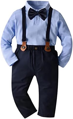 תינוקות לגיון חליפת ג'נטלמן חליפה חולצות קשת + מכנסיים משובצים מכנסיים 3 יחידות ג'נטלמן תלבושות ג'נטלמן