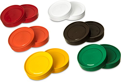 מוצרי שירות מזון קרלייל סטור אנד פור מכסי מיכל פלסטיק, 3.5 אינץ', צבעים שונים,