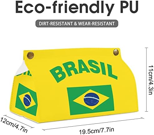 דגל של קופסת רקמות ברזיל כיסוי מארגן נייר פנים מחזיק מחזיק מפיות מפיות שולחן עבודה דקורטיבי למסעדה ביתית דוכני לילה יהירות בית חדר אמבטיה