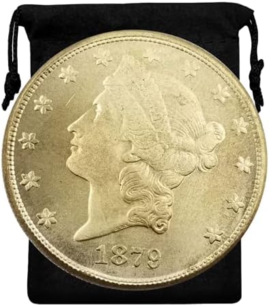 עותק קוקריט 1879 שיער זורם כסף דולר חירות מטבע זהב מורגן עשרים דולר-ריפליקה ארהב אוסף מטבעות מזכרת ארהב