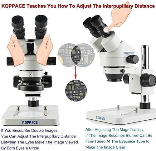 KOPPACE 3.5X-180X סטריאו משקפת פלטפורמה גדולה מיקרוסקופ טלפונים ניידים תיקון מיקרוסקופ בדיקה תעשייתית