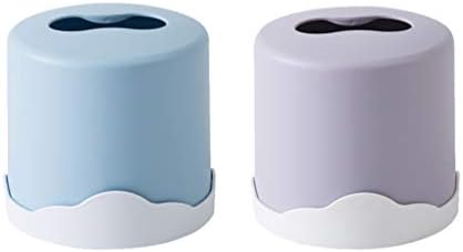 Rahyma Weiping - 2 יחידות קופסת הפנים מכסה מחזיק רקמות מיכל אחסון נייר רקמות למשרד ביתי כחול לבן