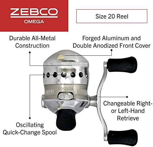 ZEBCO OMEGA SPINCAST DIGIGH סליל, 7 מיסבים, אנטי הפוך מיידי עם גרירה חלקה המתכוונת לחייג, הילוכים עוצמתיים של כל מתכת וסיבוב חילוף