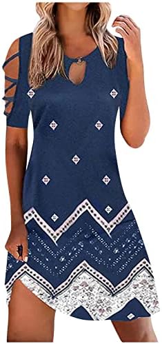 שמלת חולצה של CJHDYM לשמלת חג קיץ לנשים אופנה אופנה כתף קרה חלולה שרוולים קצרים שמלת סוודר שמלת MIDI שמלה