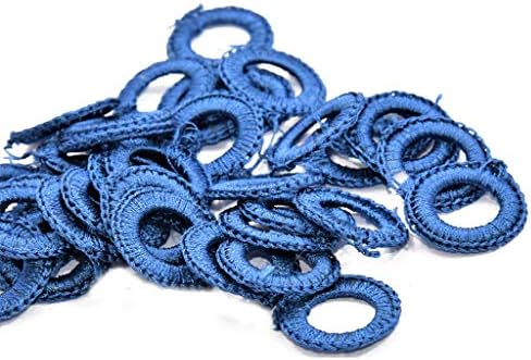 עגלת העיצוב 120 יחידות טבעות חוט סרוגה כחולות בינוניות עגולות להכנת תכשיטים / טבעות חוט סרוגה.