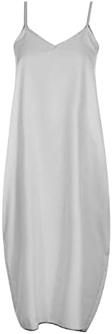 מקרית מקסי שמלה לנשים מוצק רופף ארוך שמלת גדול רצועות טנק שמלת בוהו חוף שמלה קיצית חופשת שמלה