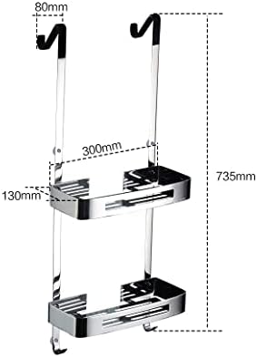 מדפי מקלחת אמבטיה של ZLXDP 2 שכבה שמפו שמפו אחסון אחסון מגבת תליה אמבטיה נירוסטה מלוטשת
