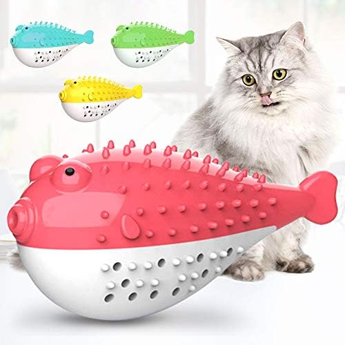 Floralby Pet Pet חתול חתלתול TPR סימולציה נפיחה מברשת שיניים דגים קטניפ טוחנת נשיכה טוחנת