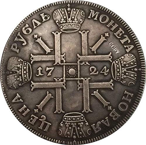 מטבע אתגר 1724 פיטר I מטבעות רוסיה העתק העתק העתק מתנה עבורו אוסף מטבעות