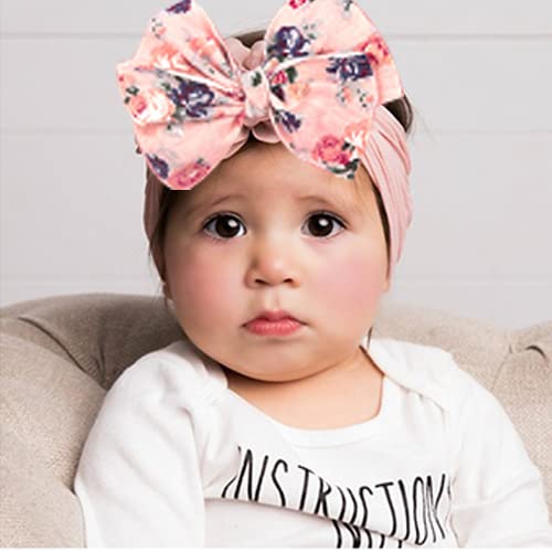8 צבעים יילוד קשתות סרטי ראש תינוק רך גומיות בנות שיער אבזרים, פרח קשר ראש כורכת עבור תינוקות פעוטות ילדים