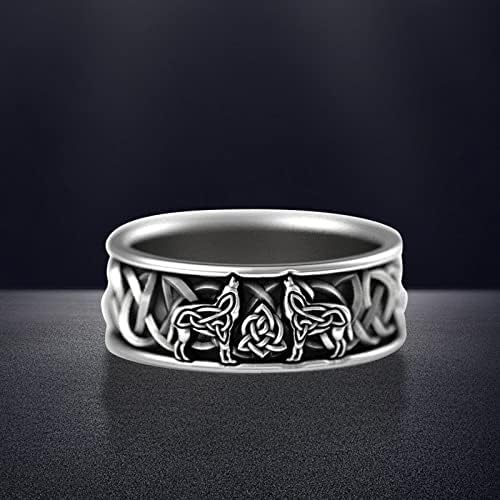 נשים טבעות תכשיטים גברים וינטג 'בהתאמה אישית טבעת זאב טבעת הפנק טבעת מתנה תכשיטים לגברים טבעת חרדה להקת חתונה