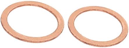 X-dree 2pcs 32mmx42mmx1.5 ממ נחושת טבעת שטוחה איטום אטם מכונת כביסה (2 pcs 32mmx42mmx1.5mm cobre anillo plano sellado junta de arandela de aplastamiento
