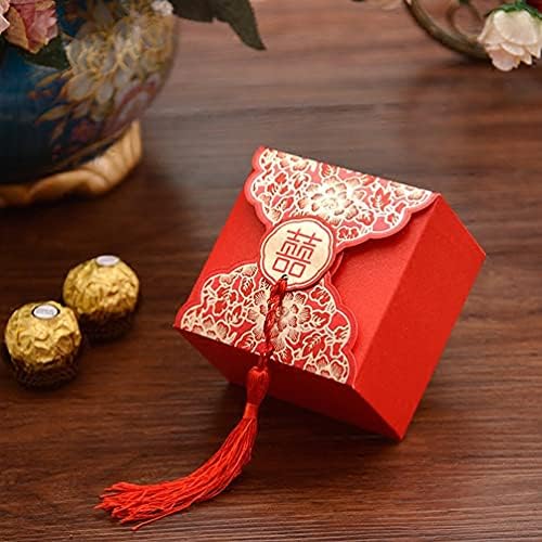 גאלפדה תינוקות עיצוב חג מולד דברים חתונה סינית קופסת קנדי ​​קנדי ​​פינוק קופסאות עם סרטים קופסאות נייר קופסא מתנה לחתונה מעדיפות מסיבות (אדום שושבינה מתנות כלה מתנות לחג המולד