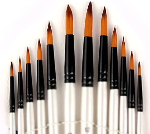 מברשת ניילון ניילון CXDTBH 12 אמנות קו עט עט צביעה בצבעי מים גיר מברשת מברשת שמן גיר (צבע: שחור, גודל