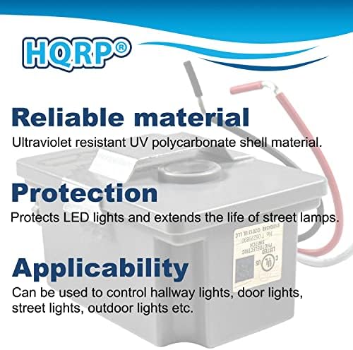 HQRP Photocell סוג תרמי חיישן אור גזע הר -עקשן כדי לשחר מתג קשיח שליטה פוטואלקטרית לבקרת אורות אסם חיצוניים, הברקת חצר אחורית, תאורה חיצונית וכו '.