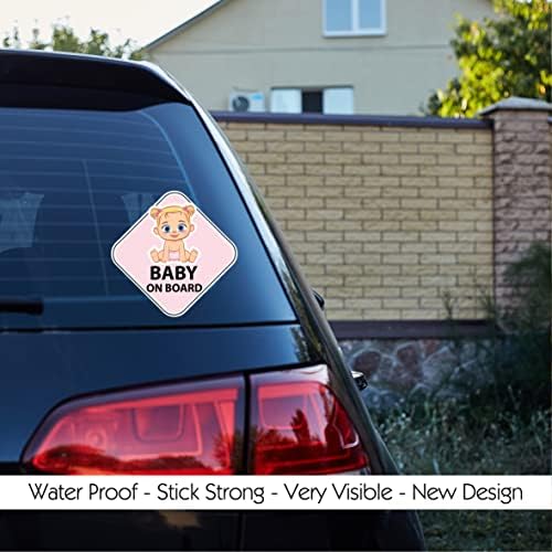 תינוק על לוח מדבקת סימן עבור מכוניות, חום ומים עמיד, מושלם בכל מזג האוויר, בטיחות רעיוני & מגבר; חמוד עיצוב,תינוקת וילד נושאים