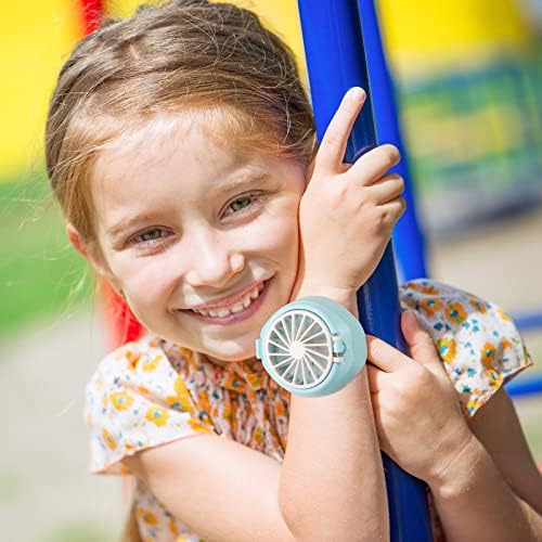3 PCS מיני מאוורר שעון מעריץ כף היד USB מאוורר נטען עם רצועת כף יד נוחה 3 מהירות מתכווננת מאוורר שעון שקט קומפקטי לילדים
