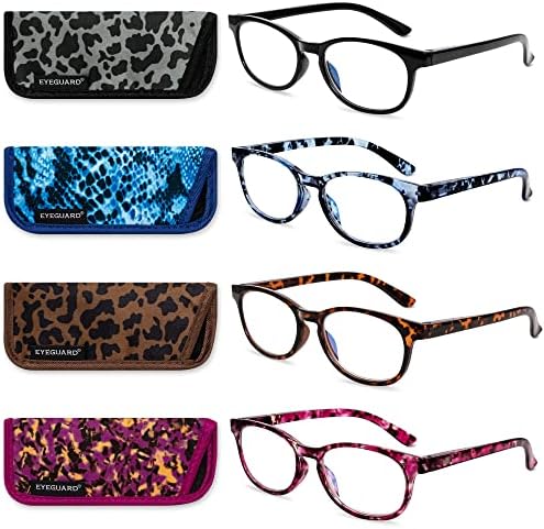 שומר קריאת משקפיים 4 חבילה באיכות אופנה צבעוני קוראים לנשים + 4.50