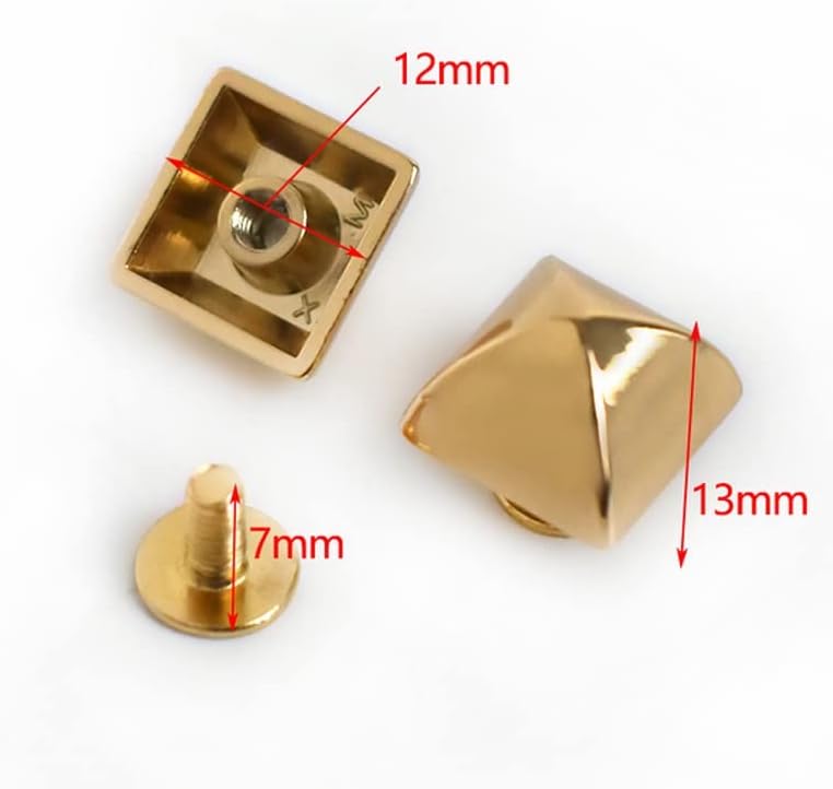 שקיות זהב ZLXDP אביזרי חומרה חתיכות מתכת כפתור מסמרת תיק בורג בעיצוב אדמה עור אבזם עור ציפורניים