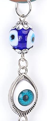 כחול תורכי עין רעה מפתח שרשרת, טוב מזל מחזיק מפתחות עם טבעת תליית קישוט תיק דקור
