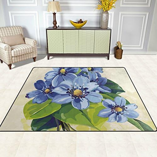 ColourLife שטיחים קלים שטיחים שטיחים שטיחים רכים שטיח שטיח שטיח בית לקישוט בית לילדים סלון 63 x 48 אינץ 'זר פרחי קפיץ
