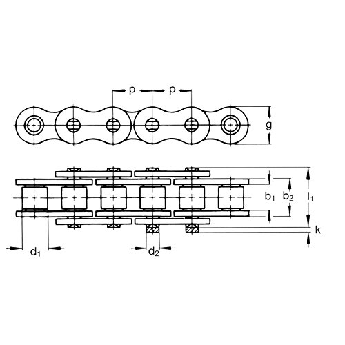 Ametric® 16b ISO, סליל 100 רגל, שרשרת הרים יחידה, 82x100ft Ametric® חלק מס ', 25.4 ממ המגרש, 17.02 ממ, 15.88 ממ, 36.1 ממ, 1x17, 8.28 ממ דיא, דיא,