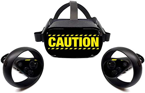 סימן זהירות כיסוי עור Oculus Quest עבור מערכת אוזניות VR ובקר על ידי OK ANH YEU