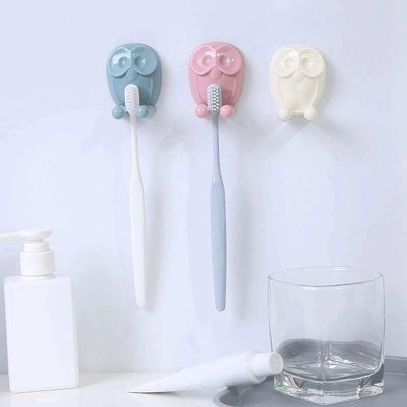 Tfiiexfl דבק עצמי דבק רב -תפקודי מברשת שיניים מחזיק קיר קיר אחסון רכוב קול קולב חדר אמבטיה ווים