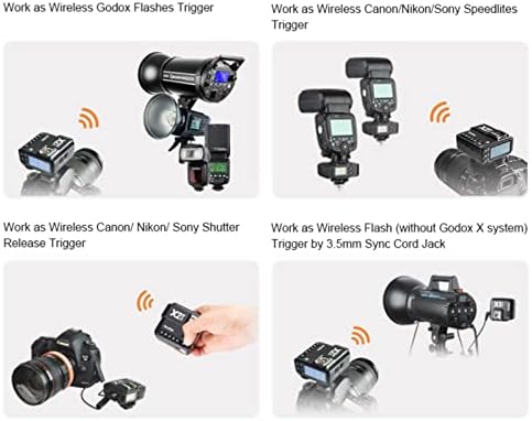 Godox X2T-S TTL TTL הפלאש אלחוטי עם מקלט 2 × GODOX X1R-S עבור Sony Camera Flash Flash, 1/8000S HSS, פונקציית TCM, 5 כפתורי קבוצה נפרדים, נעילה חדשה