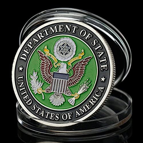 דפוס גולגולת מכסף מחלקת מטבעות צבאית של ארהב מחלקת מדינות משמר החופים של חיל הים מטבע זיכרון מצופה מתנה אספנית