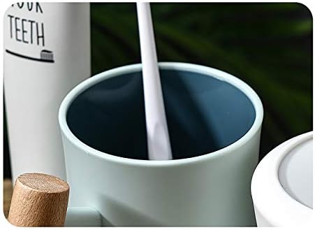 כוס ידית עץ מפלסטיק ביתית פשוטה כוס כוס שטיפת פה בשכבה יחידה כוס שטיפת פה רטובה