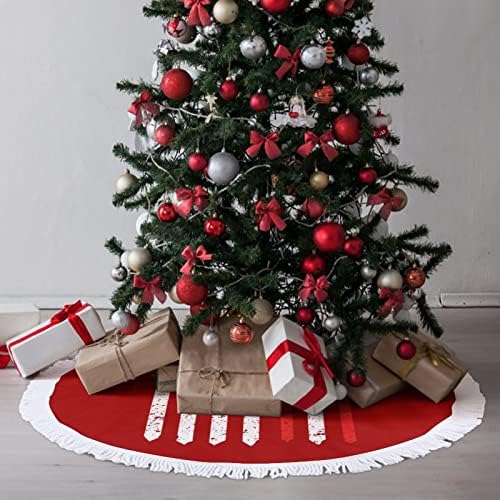 דגל אמריקאי ותוף חצאית עץ חג המולד חג המולד עץ מחצלת ציצים קישוטים לקישוטים למסיבת חג 30/36/48 אינץ '