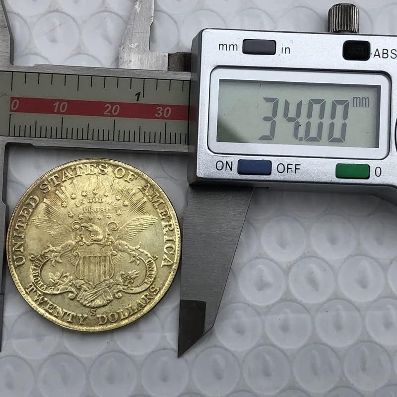 גרסת 1897 של ארהב 20 מטבעות זהב פליז עתיק מטבעות זיכרון זרות 34 ממ