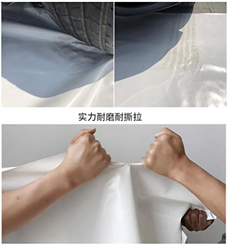 Yqjymfz 350 גרם/מר PVC PVC PVC ברזנט כבד מכסה ברזנט בצבע לבן - אטום למים, עמיד בפני UV וריזוד הוכחת סיבוב עם רומנים וקצוות מחוזקים