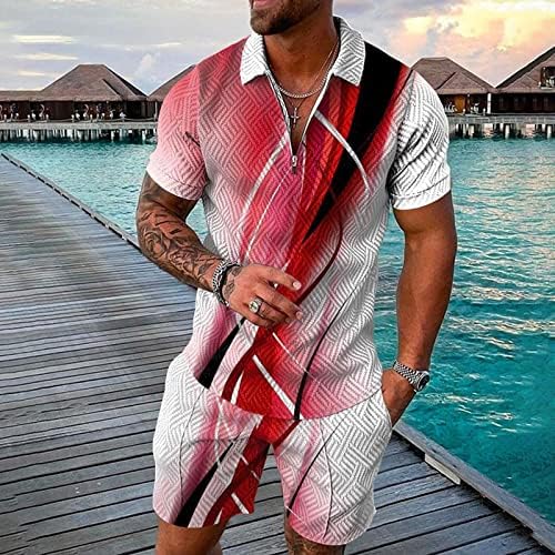 קיץ גברים חולצה גברים של מהיר יבש 3 ד קצר שרוול חליפת מכנסיים קצרים חוף טרופי הוואי גוף ספורט טוקסידו