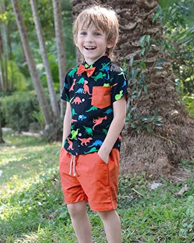 סאני פיגי פעוט תינוק ילד בגדי חולצה חולצות עניבת פרפר מכנסיים קצרים סט קטן ילד של בגדי קיץ תלבושות