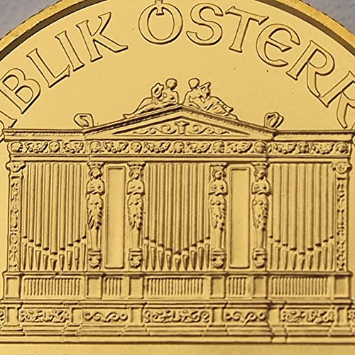 1989 אין סימן מנטה - נוכח ב 1/25 גרם אוסטרי זהב וינה וינה פילהרמונית רשמית מטבע מכרז משפטי מטבע מבריק ללא מחזור עם תעודת האותנטיות 24K 4 € מוכר BU