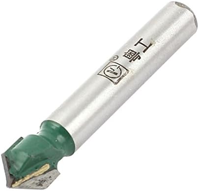 AEXIT 1/4 אינץ 'חור מקדח כלי מיוחד 5/16 חיתוך DIA מתכת V חריץ נתב סיביות כסוף טון כסף ירוק דגם: 67AS82QO197