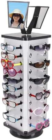 מתלה תצוגה משקפי שמש מסובבת 44 זוגות מחזיק זכוכית משקפי שמש מארגן עמדות עמדות עם מעמד תצוגה מסחרי מפנה משקפיים.