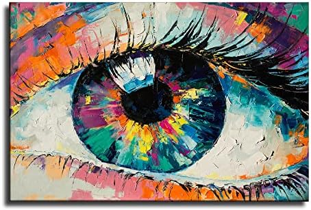 אמנות קיר מודרנית מופשטת שמן עיניים צבעוני ציור עיניים באמנות בד, ציור עיניים, אמנות עכשווית, עיצוב קיר צבעוני, תמונה של יצירות העין של יצירות עין ציור שמן עיניים, אמנות קיר מודרנית צבעונית, אמנות בד