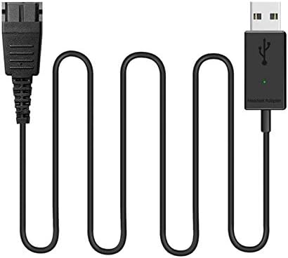 מתאם USB של Voicejoy תואם ל- Jabra ניתוק מהיר אוזניות קווית חיבור לאוזניות למחשב, מחשב נייד, מחשב וסופפונים