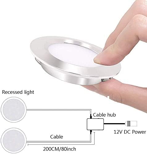 Anypowk 12 וולט נורות LED עבור קרוואן סירות קרוואנים קרוואן - אור יום 6000K 300 לומן 3W, מיני מתח נמוך מיני שקוע לעומק, חבילה של 6