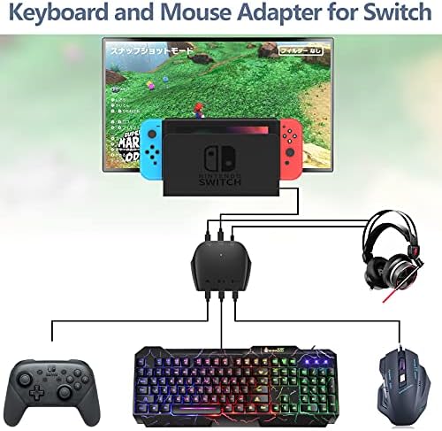 מתאם מקלדת ועכבר של Dooda, מתאם ממיר עכבר ומקלדת למתאם עבור N- מתג/Xbox רציני x/s/xbox 360/xbox One/ps4/ps3, ממיר מקלדת עכבר משחק USB