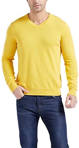 Gilboa - כותנה - V Sweater Men - סוודרים לגברים - שחור V צוואר סוודרים לגברים - סוודר גברים V צוואר - סויטר