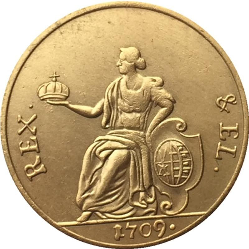 1709 מטבעות פולניים נחושת מטבעות עתיקות מצופות זהב אוסף מטבעות מטבעות מטבעות מטבעות מטבעות