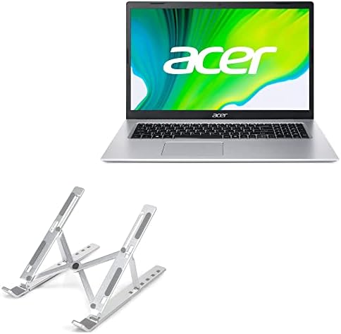 עמדת גלי קופסאות ותואמת תואם ל- Acer Aspire 3 - מעמד מחשב נייד קומפקטי מהיר, נייד, עמדת צפייה מרובה זווית עבור Acer Aspire 3 - Metallic Silver