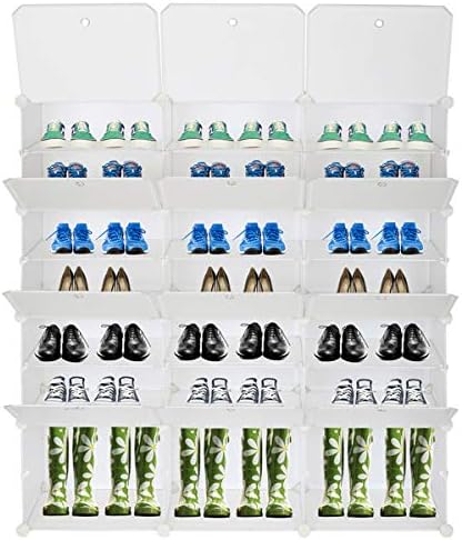8 שכבות ניידות 48 זוגות שקית אחסון מתלה נעליים 24 מגדל רשת מדף מדף ארון אחסון ארון, ניתן להרחיב לעקבים, מגפיים, נעלי בית, לבן