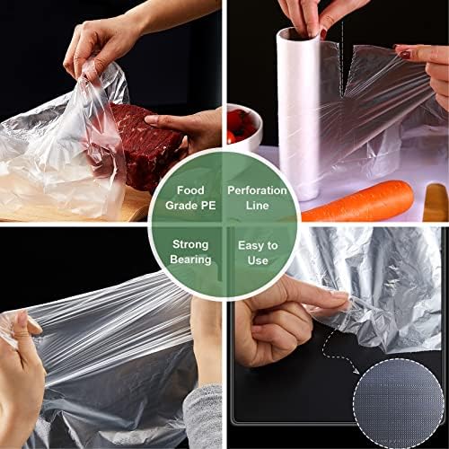 שקית פלסטיק בגודל 12 על 16 אינץ ' על גליל, שקיות אחסון מזון לפירות, ירקות,350 שקיות, 1 גליל